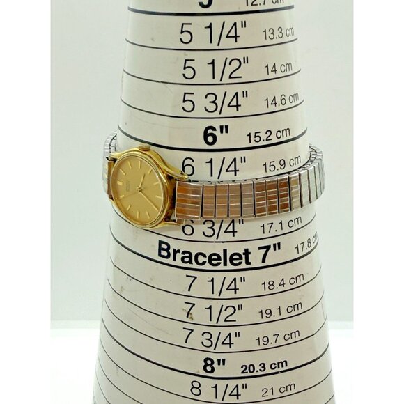 Vtg Seiko Quartz Womens Watch Gold Silver Two Tone Stretch Bracelet 2C21-0029 RO - Picture 3 of 6
